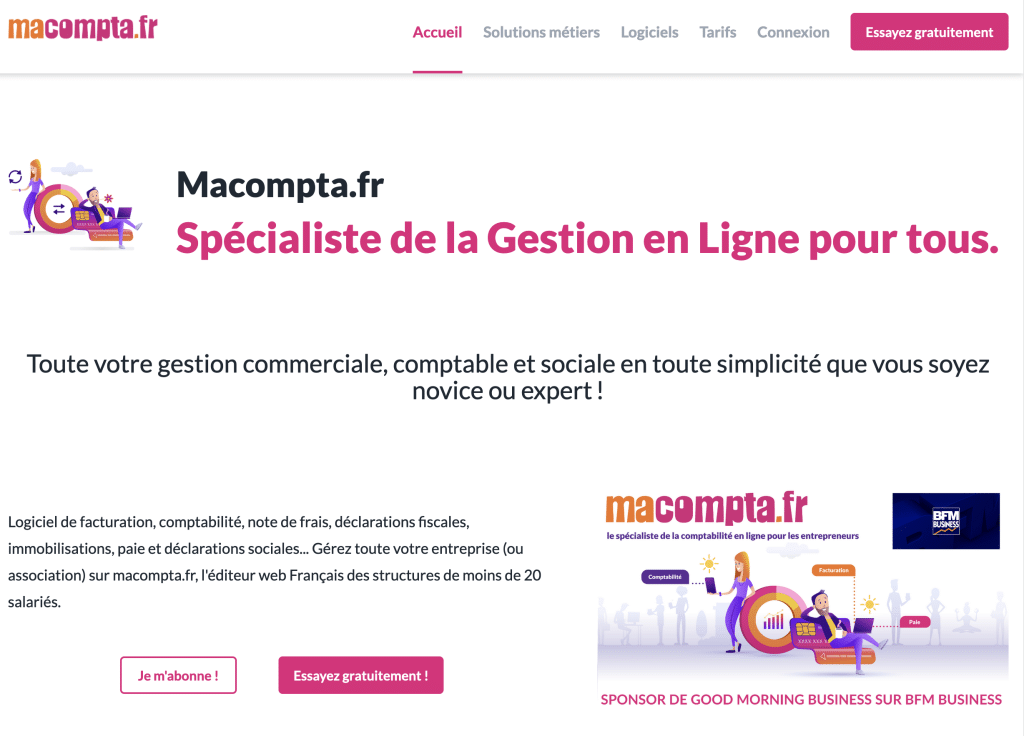 Macompta.fr logiciel de gestion en ligne