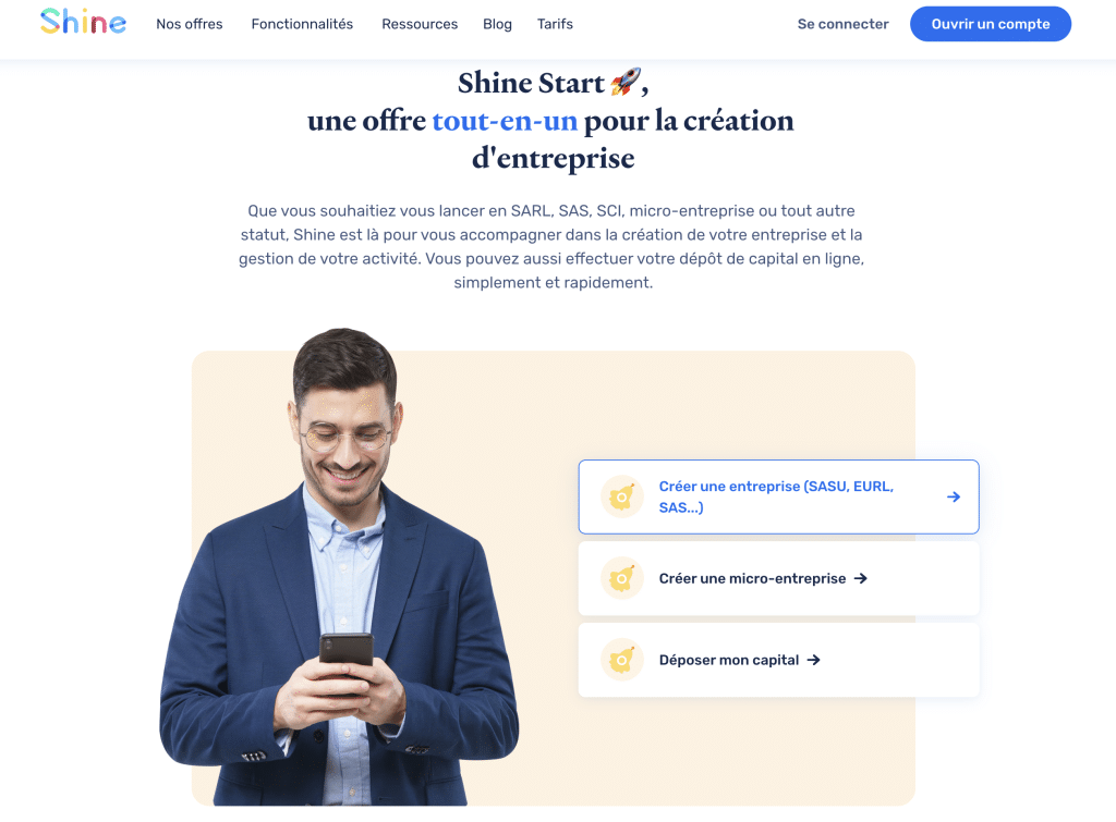 Shine Start création d'entreprise en ligne